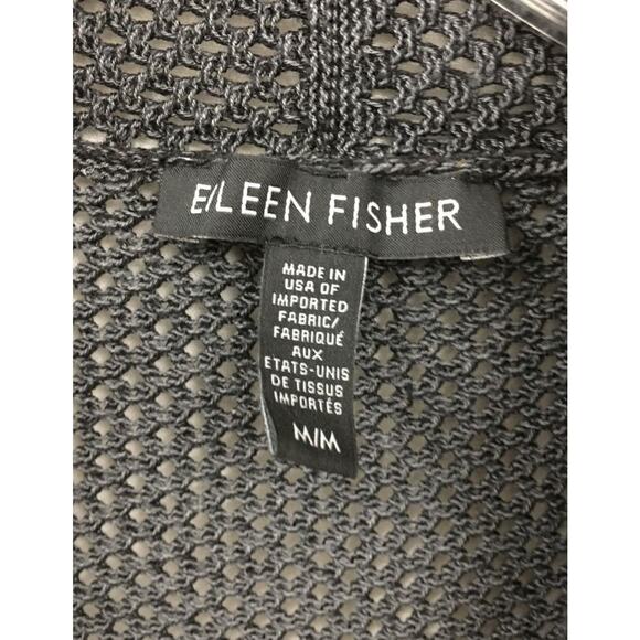 Eileen Fisher Charcoal Tencel Twisted Pointelle Cardigan Shrug M - Picture 6 of 9